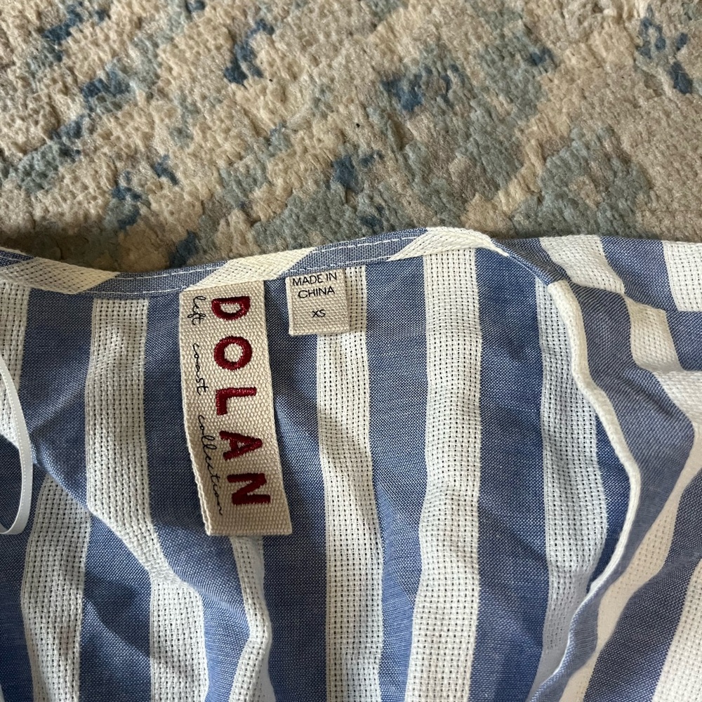 NWOT Anthropologie Dolan striped bow puff sleeve top XS - Picture 4 of 5